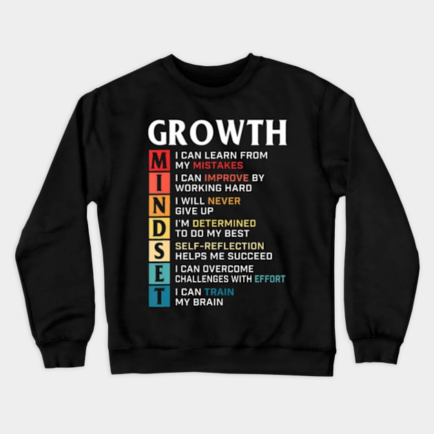 Growth Mindset Definition Motivational Quote Inspiration Crewneck Sweatshirt by Daysy1